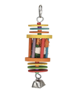 Adventure Bound Hanging Rainbow Stack with Foraging Cylinder Parrot Toy